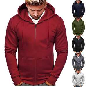 Automne hommes 100% coton pull à capuche de haute qualité à manches longues sweat zippé personnalisé OEM impression conception solide coupe surdimensionnée - Product Image 5