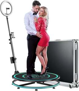 NOUVEAU : Machine de photomaton 360° avec batteries supplémentaires + éclairage photographique, télécommande, caméra rotative automatique 360° (verre de 40 pouces) - Product Image 1