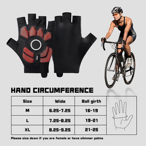 Guantes de Ciclismo de Alto Rendimiento, Medios Dedos, Acolchados, Antideslizantes, con Absorción de Impactos - Product Image 3