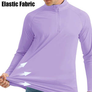 Nuevo estilo, polos de manga larga con cremallera de cuarto de verano para hombre, Color sólido, secado rápido, nuevo diseño, algodón de moda de talla grande - Product Image 4