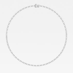 14K oro blanco Esmeralda corte laboratorio cultivado diamantes alternando tenis collar hecho a mano diseño minimalista collar de moda de las mujeres - Product Image 4