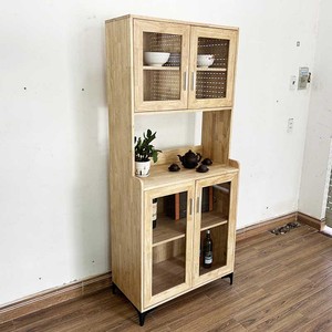 Armoire de salle à manger moderne en bois de caoutchouc 80x40x172cm - TPA002 - Product Image 2