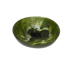 Tazón de madera para servir sopa de ensalada de frutas y verduras de mesa, cuencos para servir alimentos redondeados con acabado de piedra brillante - Product Image 1