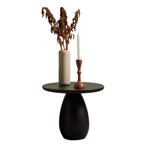 Table basse ronde scandinave moderne |   Table d'appoint noire en forme de tambour pour la décoration intérieure, les hôtels et la vente en gros - Product Image 1