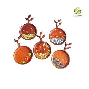 Plato de Servir de Madera con Forma de Animal, Diseño de Dibujos Animados, Grabado, Hecho a Mano, Ecológico - Product Image 1