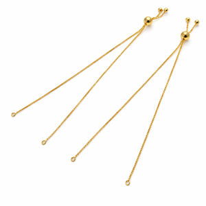 92.5 Sterling <b>Silver</b> 0.9mm Box Chain <b>Slider</b> Bolo Bracelet Base-Gold Plated Adjustable 4-8 Inch Slide Bracelet <b>Slider</b> Clasp - Product Image 2