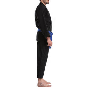 Color negro personalizado MMA Jiu-Jitsu-Judo-Gi uniforme de alta calidad al por mayor Jiu-Jitsu-Judo-Gi uniforme con cinturón azul de algodón - Product Image 2