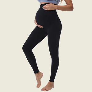 Nouvel arrivage de leggings de yoga antibactériens respirants sans couture doux taille haute en spandex/coton pour femmes enceintes été - Product Image 3