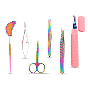 Pinces à épiler professionnelles en acier inoxydable de qualité supérieure, anti-magnétiques, poignée confortable, longueur 10 mm, logo personnalisé, marque privée - Product Image 1