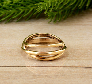 Interlocking Minimalist Brass <b>Ring</b> 18k Gold Plated Layered Wire Wholesale Women <b>Ring</b> - Product Image 6