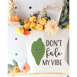 Kale My Vibe Cotton Canvas Tote Bag Eco-Friendly Medium Size Tote Long Ribbon Diverse Printing for Daily Use Advertising Gifts - Product Image 4