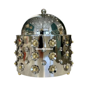 Stylish Fancy <b>Table</b> Decoration Metal Casseroles <b>Round</b> Shape High Quality Handmade <b>Table</b> Top New Wholesale Metal Food Warmer - Product Image 3