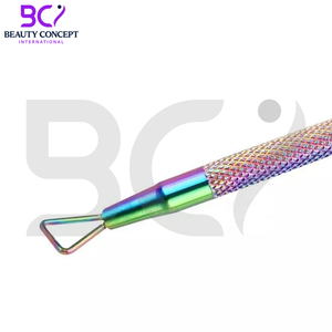 Empujador de cutículas de uñas de doble cara al por mayor, herramienta de Arte de uñas arcoíris de acero inoxidable - Product Image 6