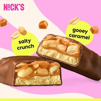 Barres protéinées N!CK'S au chocolat et aux cacahuètes salées – Boîte de 12 |   15 g de protéines |   200 calories |   Collation riche en protéines, (40g x 9)