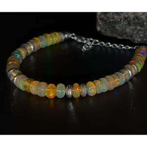 AAA+ Ethiopian <b>Opal</b> 925 Sterling Silver <b>Bracelet</b> Fashion Charm <b>Bracelets</b> - Product Image 2