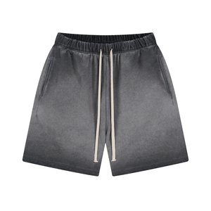 กางเกงขาสั้นเหงื่อฤดูร้อน Unisex แบบกําหนดเองเฮฟวี่เวทผ้าฝ้าย 100% สตรีทแว่นเทจดวงอาทิตย์จางกางเกงขาสั้นล้างกรด กางเกงขาสั้นล้างกรดแบบกําหนดเอง - Product Image 5