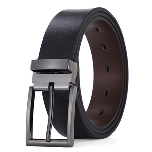 Ceinture en cuir véritable de vachette de luxe pour homme, style affaires, avec boucle automatique en alliage pour la fixation des pantalons - Product Image 1