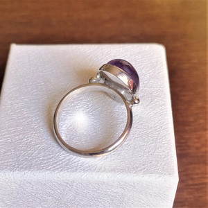 925 <b>Silver</b> Handmade Bohemian Style Bezel <b>Set</b> Fine <b>Ring</b> for Women Amethyst Oval Cut Gemstone Direct Source for Wedding Daily Wear - Product Image 3