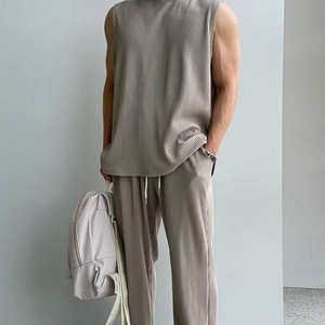 Débardeur en coton épais de compression tricoté décontracté pour hommes-Gym Fitness Singlet - Product Image 4