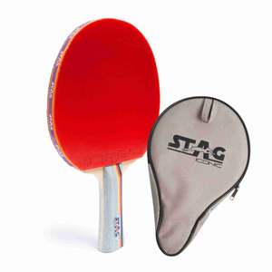 Raquette de tennis de table professionnelle Stag Iconic 4 étoiles, bois, caoutchouc, picots longs, fibre de carbone, raquette de tennis de table professionnelle - Product Image 5