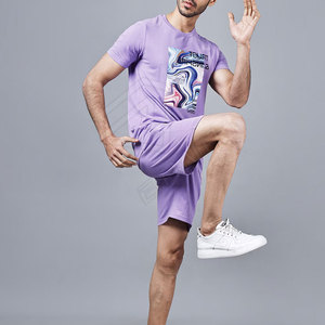 ชุดเซ็ตเสื้อยืดแขนสั้นและกางเกงขาสั้นลำลองสำหรับผู้ชายฤดูร้อน ขายส่ง ไซส์ใหญ่ ผ้าฝ้าย 100% ชุดลำลอง 2 ชิ้น - Product Image 6