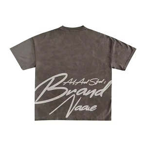 Logo imprimé personnalisé d'usine lavage à l'acide 2 pièces graphique hommes t-shirt et ensemble court pour hommes survêtement d'été ensembles pour hommes - Product Image 5