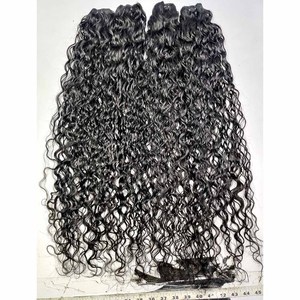 Meilleurs paquets de cheveux vierges indiens bruts 100% naturels à cuticule longue durée alignée Machine double trame bouclée ondulée - Product Image 2