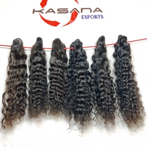 Raw máquina doble trama onda profunda 100% sin procesar al por mayor paquete indio procesamiento ninguno tejido cutícula alineada cabello humano - Product Image 2