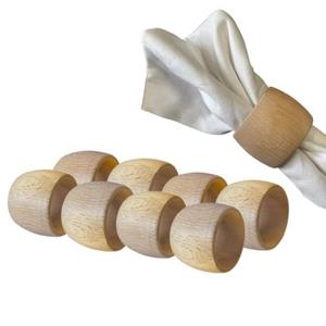 Rond de serviette en bois de ferme rustique naturel de haute qualité pour la fête de restaurant d'hôtel de table à manger de mariage - Product Image 6