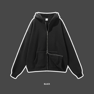 Ventes en gros de nouveaux produits, veste décontractée de sport à fermeture éclair double, sweat-shirt en coton épais en polaire, sweat-shirt vierge - Product Image 4