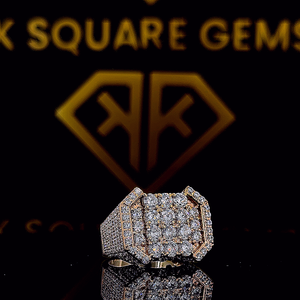 Women's Hip Hop Moissanite Diamond Oval Cut Heart Shape <b>Statement</b> <b>Ring</b> Iced Anniversary Gift for Her White Gold <b>Silver</b> Plated - Product Image 3