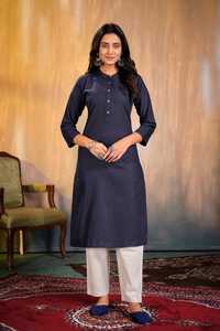 New Trendy <span class=keywords><strong>Design</strong></span> Kurti aus reiner Baumwolle mit Hose für Damen zum Großhandels preis vom indischen Lieferanten erhältlich - Product Image 5