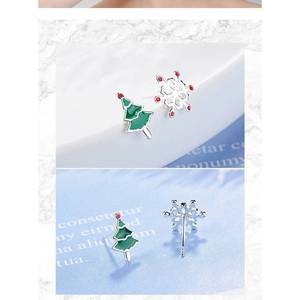 Orecchini di natale alla moda con diamanti taglio a pera in oro rosa con motivo a vite in argento Sterling include confezione regalo C12 - Product Image 6