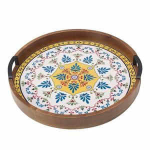 Mango Wood Hand Carved <b>Turntable</b> Lazy Susan, 17" Revolving Cake <b>Stand</b>, Simplify Organization & Hosting - Product Image 4