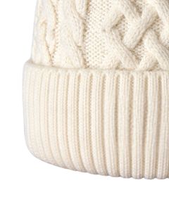 Customized Winter Knit Beanie Hat Ivory <b>Cable</b> Knit Ribbed Cuff Warm Soft Acrylic Wool Blend Unisex Custom Manufacturer Wholesale - Product Image 5