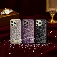 Étuis de téléphone portable de luxe en TPU+PC antichoc avec diamants et paillettes en relief pour