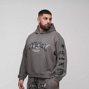 High-Demand Homme Streetwear Oversized Tracksuit for Men Plus Size Official Embroidery Hooded Relaxed Flare Gym Wear Set - Product Image 6