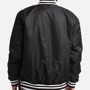 Chaqueta Universitaria Personalizable de Lana con Mangas Largas de Cuero, Cadena Delgada y Chenilla, Estilo Béisbol para Hombre - Product Image 4