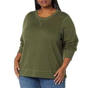 Mujeres nueva moda plisado arco cuello redondo pulóver sudaderas Retro manga larga Casual mujer pulóveres Tops - Product Image 6