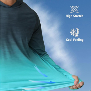 Chemises à capuche légères pour hommes personnalisées Tissu coupe-vent et respirant Logo OEM Manches longues pour la pêche Activités de plein air Événements - Product Image 3