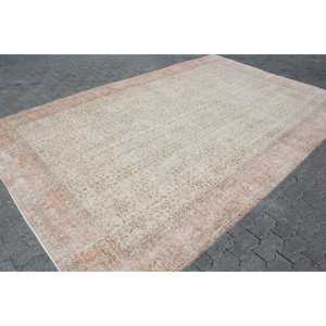 พรมวินเทจ ขนาด 7.8x12.2 ฟุต พรมตุรกี พรมขนสัตว์สีขาวไล่เฉด - Product Image 3