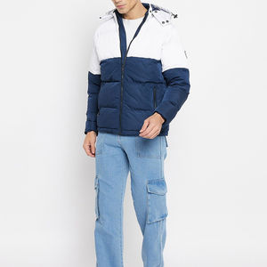 Custom Men's Puffer <b>Jacket</b> Designer Oversized Winter Coat Puff <b>Padded</b> Hooded Collar Front OEM Logo <b>Waterproof</b> Breathable - Product Image 6