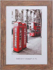 5x7 <b>Picture</b> <b>Frames</b> Set of 10, Wooden <b>Picture</b> <b>Frame</b> Set with Display <b>Box</b>, Rustic Style Antique Brown Wood Grain Photo <b>Frame</b> - Product Image 4