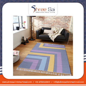 Alfombra de cocina de gran tamaño de algodón 100% de diseño moderno hecha a mano bordada a rayas logotipo personalizado lavable uso multiusos - Product Image 4