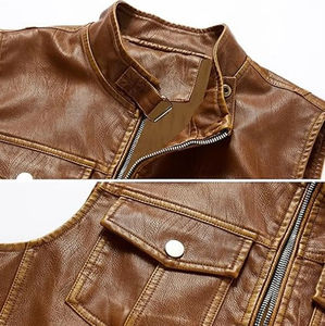 2025 vente en gros Offre Spéciale hiver à la mode élégant Design Unique coupe-vent de haute qualité réel 100% véritable veste en cuir pour hommes - Product Image 4