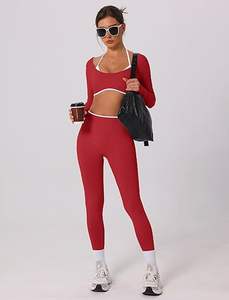 Conjunto de yoga negro para mujer, Sujetador deportivo elegante con medio pantalón corto a juego, ropa deportiva sin costuras para gimnasio, ropa de entrenamiento - Product Image 6