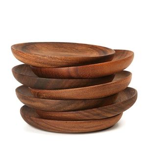 Assiettes en bois de mangue d'acacia magnifiquement sculptées à la main avec finition alimentaire en plusieurs modèles pour les plateaux et la présentation de gâteaux - Product Image 1
