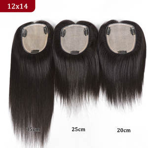 Base de seda cabello humano mujeres Toppers con Clips transpirable cuero cabelludo <span class=keywords><strong>Natural</strong></span> superior virgen chino piezas de cabello humano para mujeres - Product Image 5