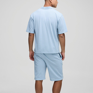 Vêtements d'été décontractés Vêtements pour hommes Ensemble chemise et short deux pièces Streetwear survêtement homme personnalisé avec logo sérigraphié - Product Image 3