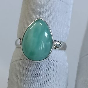 Bague en argent amazonite pour femme, artisanale, argent sterling 925, pierre amazonite en forme de poire, tailles 4 à 13, cadeau pour elle - Product Image 3